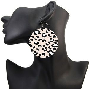 Stunning leopard print wooden earrings